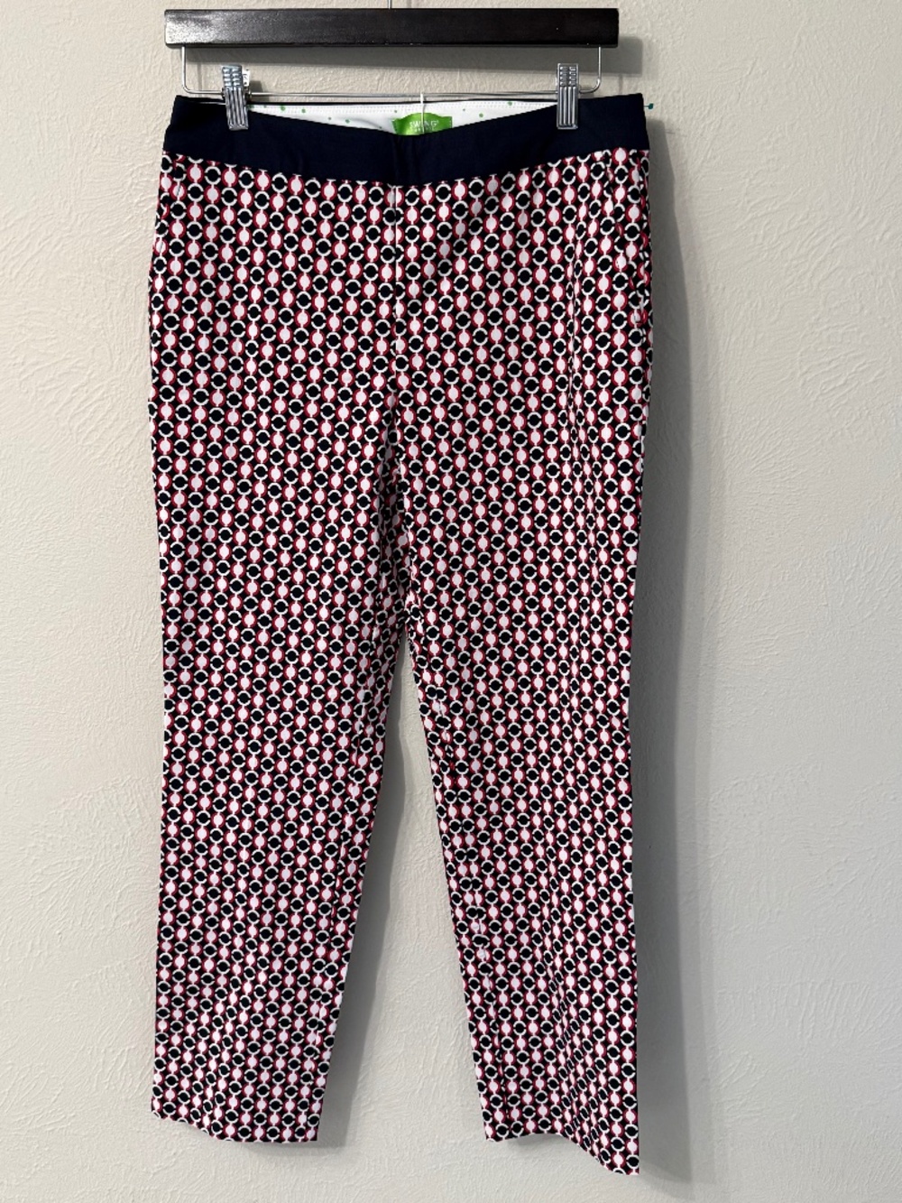 NWT Swing Control size 10 Pull On Golf Pants Tummy Control blue/red